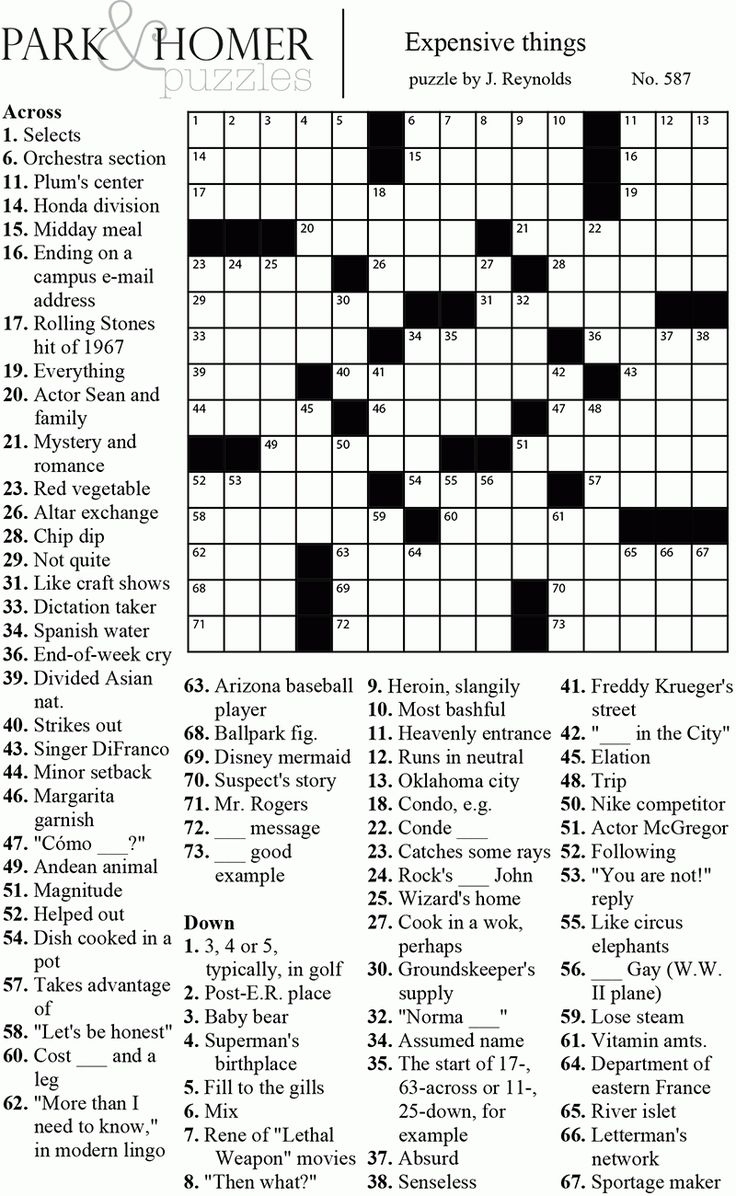 Printable Easy Crossword Puzzles With Answers