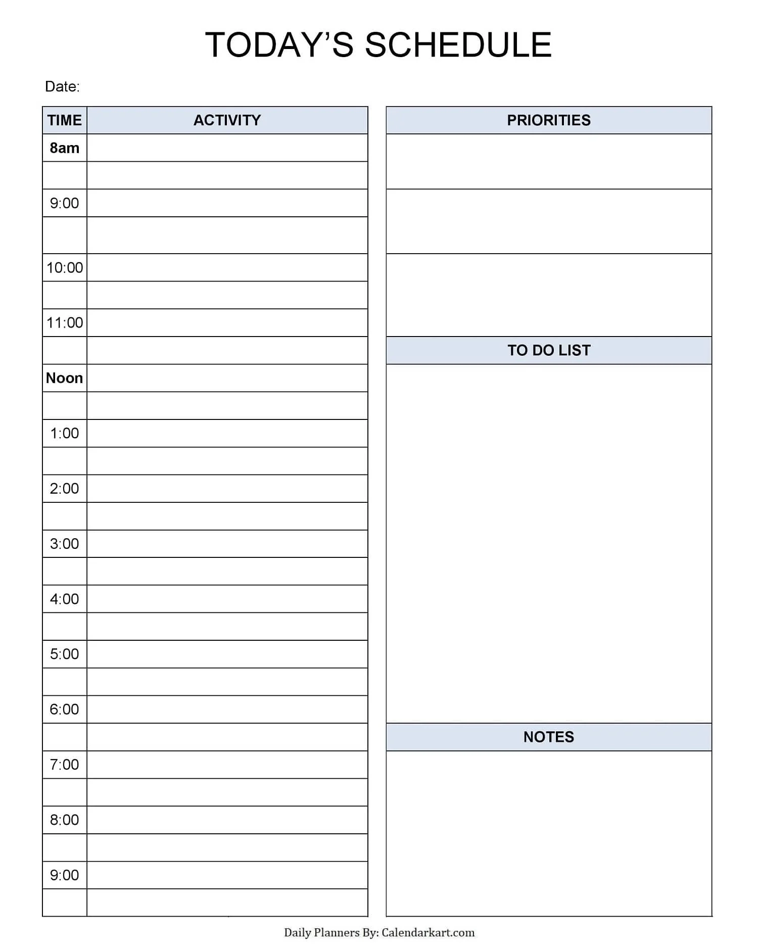 Printable Daily Journal Template