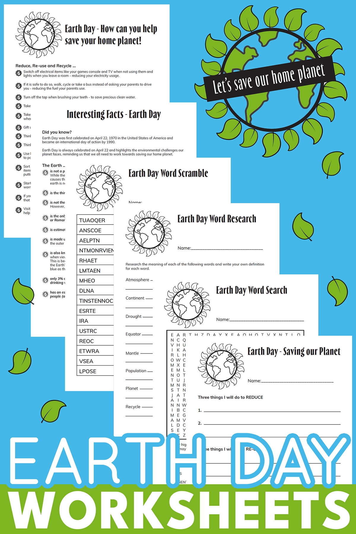 Earth Day Worksheets Free Printables
