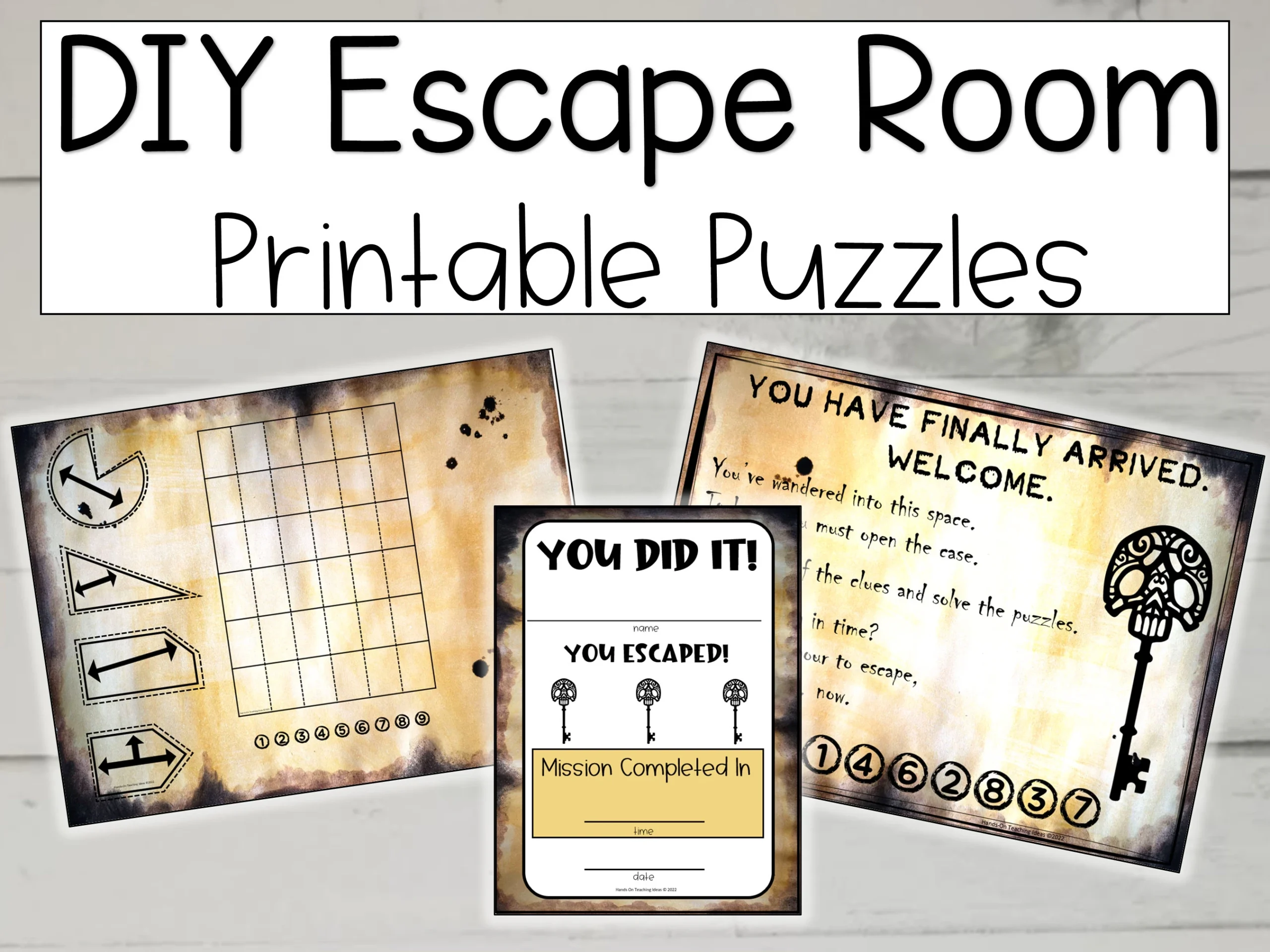 Printable Escape Room Puzzles DIY Starter Kit digital Download 