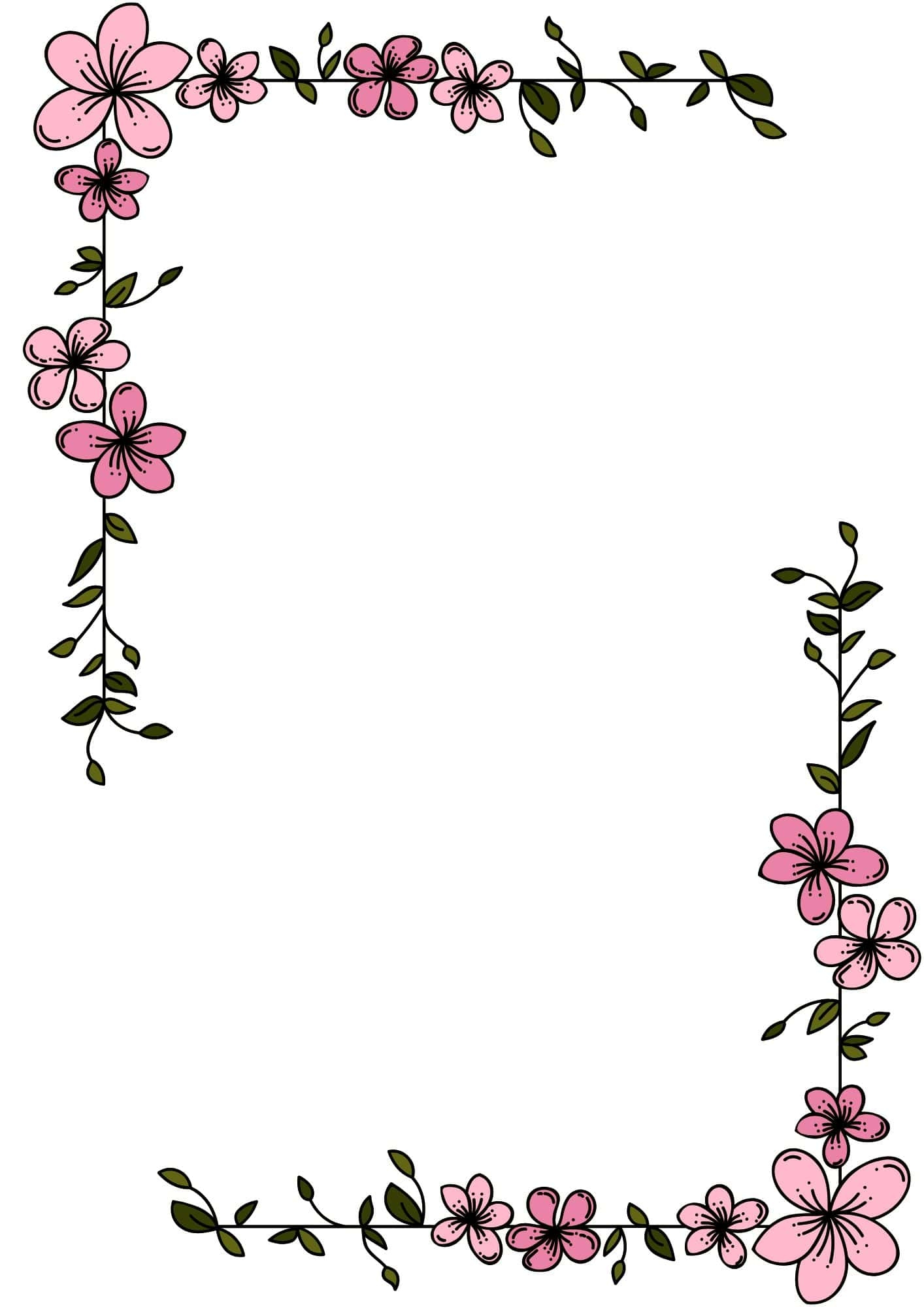 Printable Floral Borders Free Templates The Pink Craft Box