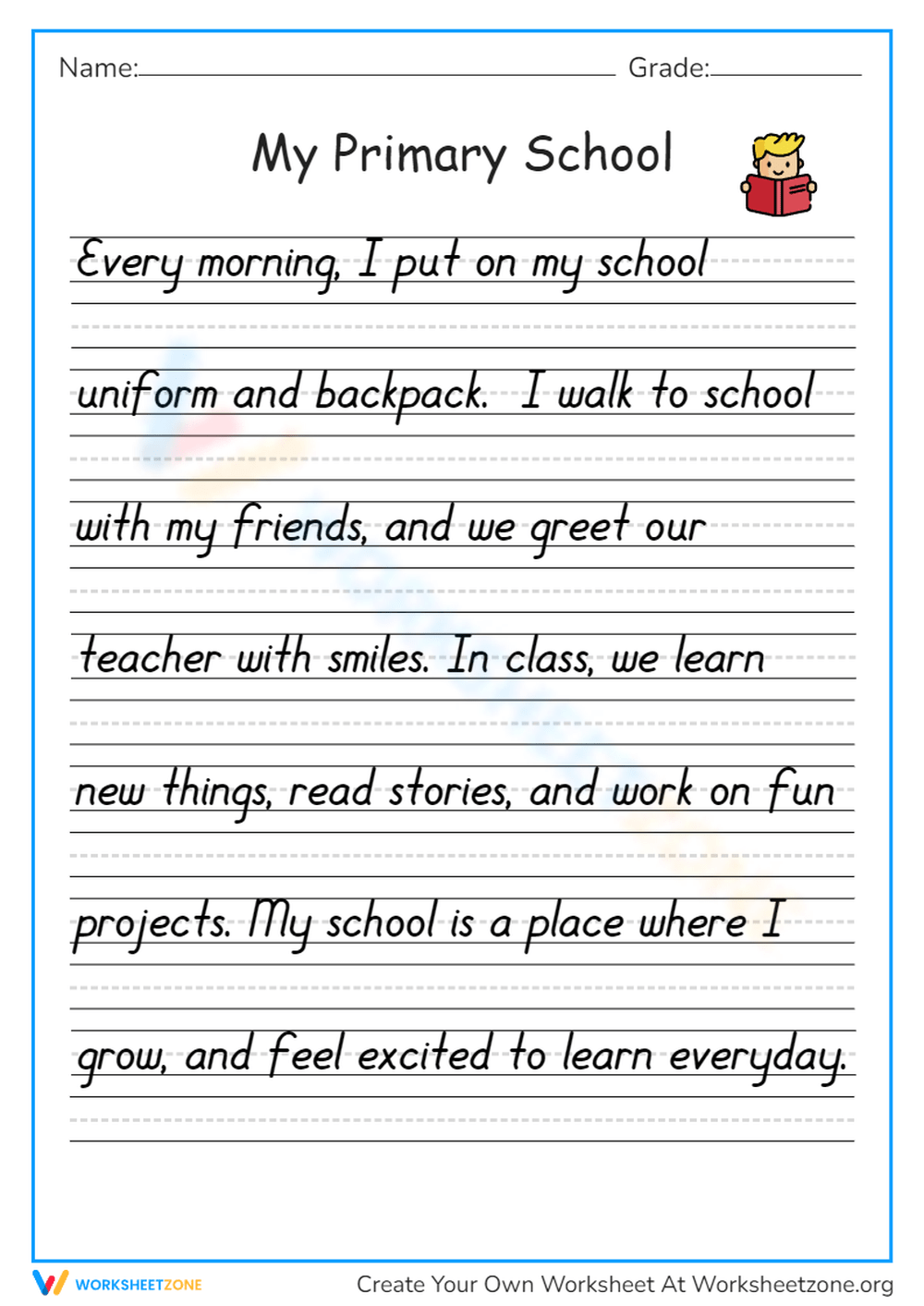 Printable Grade 2 Handwriting Worksheets
