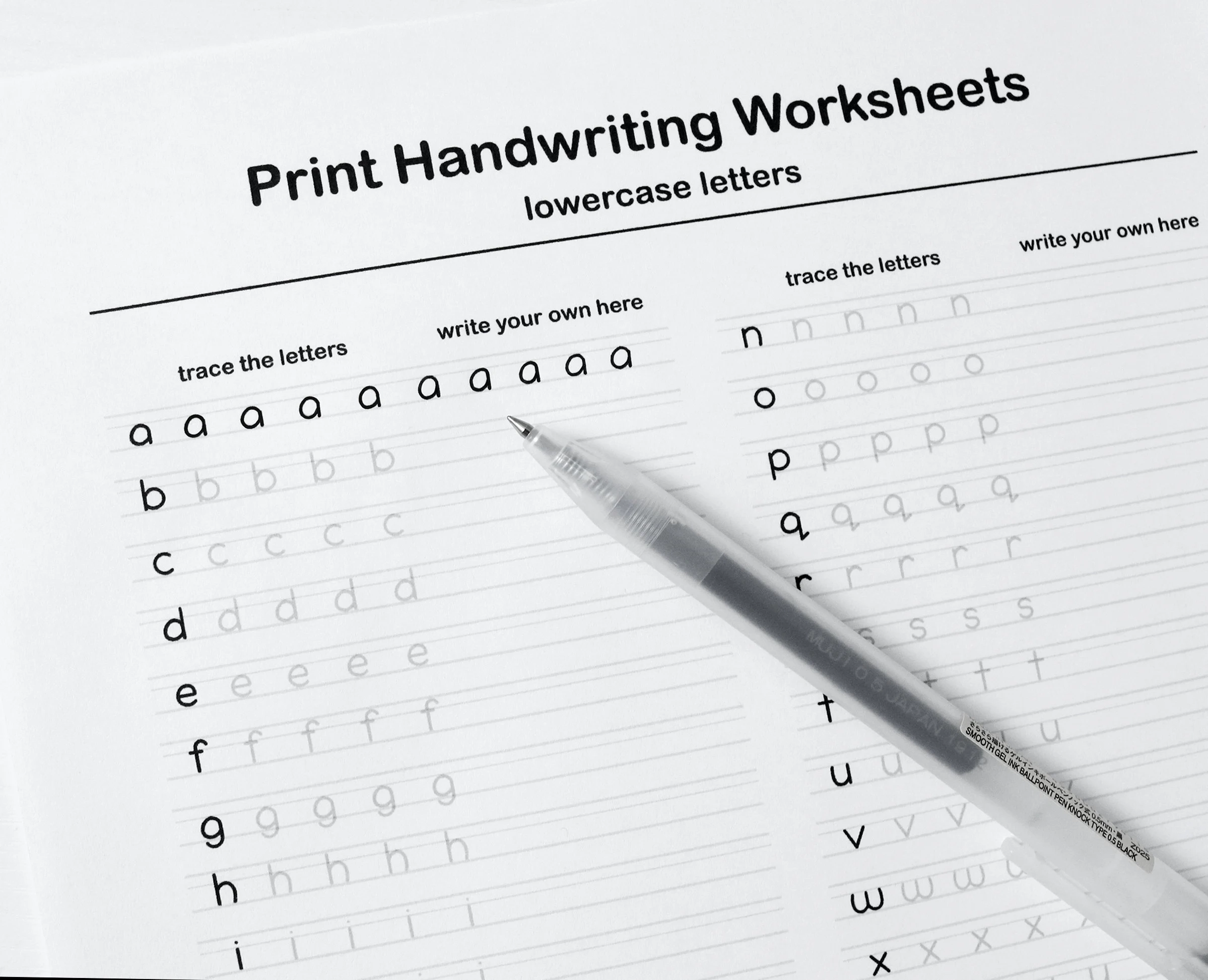 Printable Handwriting Worksheets 5 Pages letters Words And 