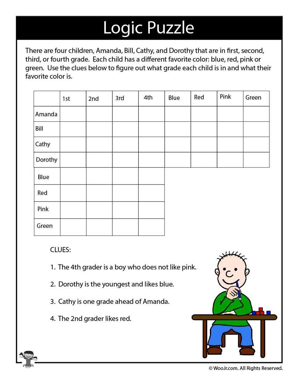 Printable Logic Puzzles Puzzle Baron Worksheets Library