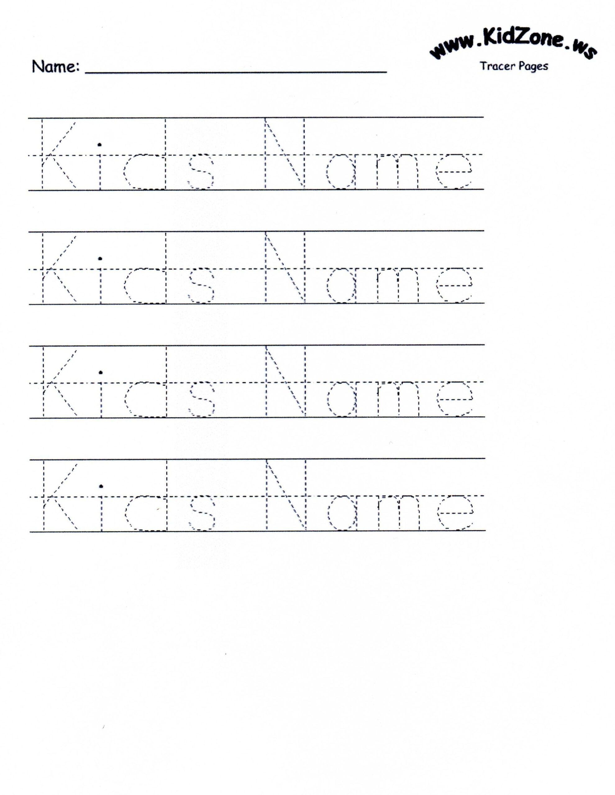 Free Printable Name Tracing Worksheet