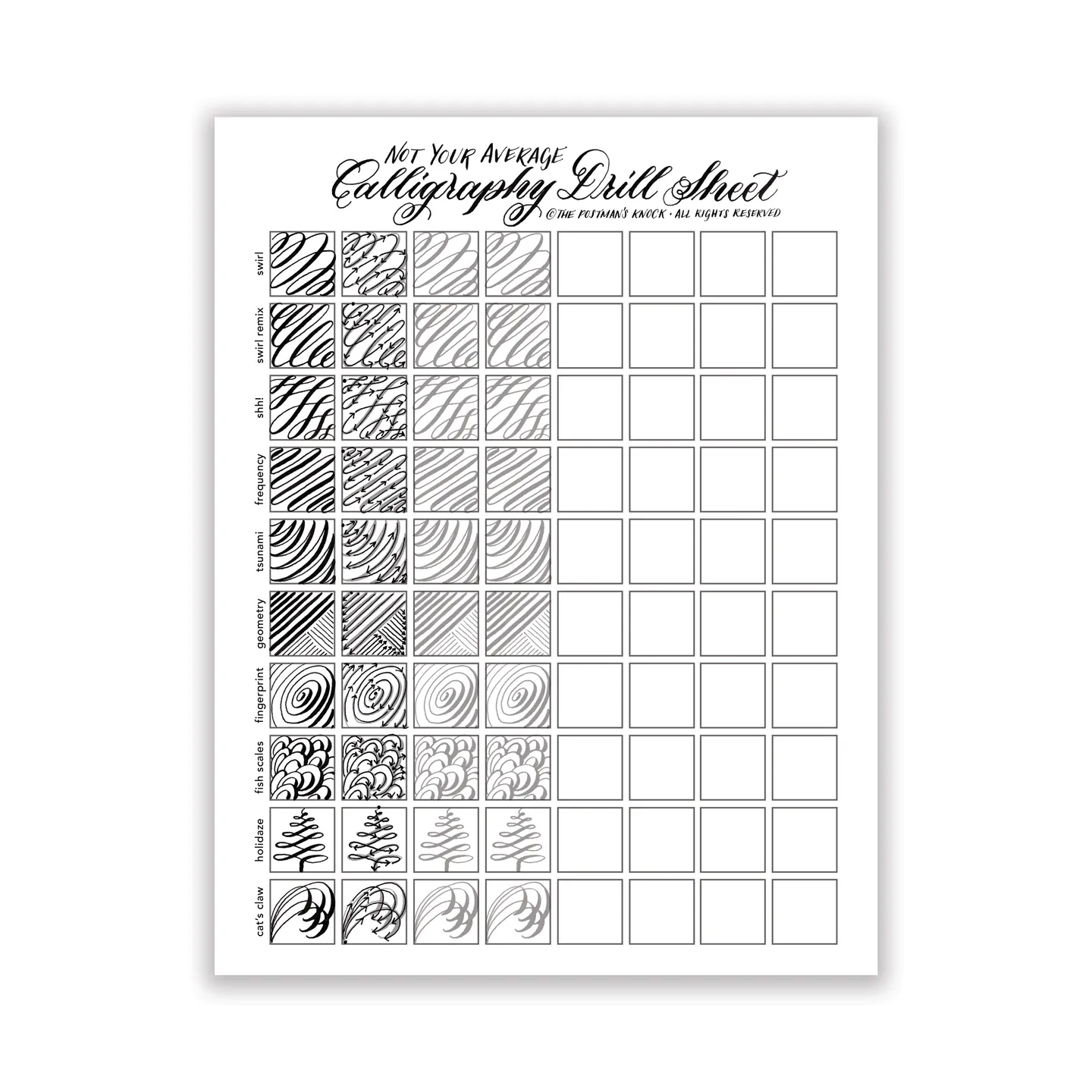 Calligraphy Practice Paper Printable