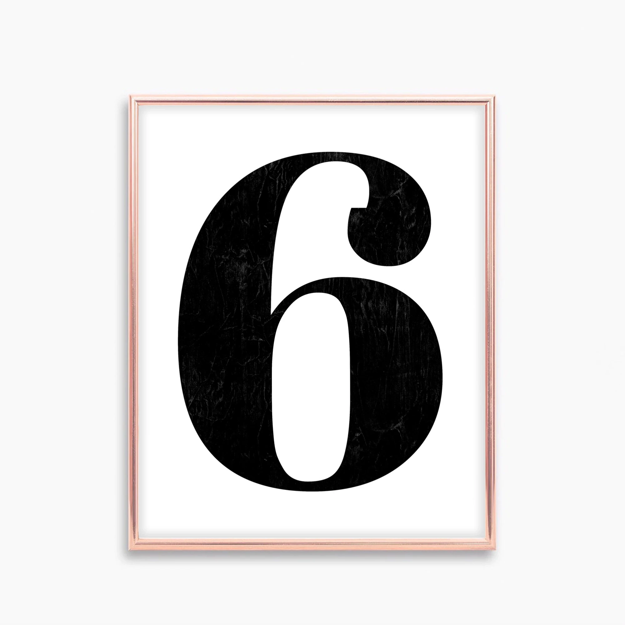 Printable Number 6 Number Six Poster Black And White Number 