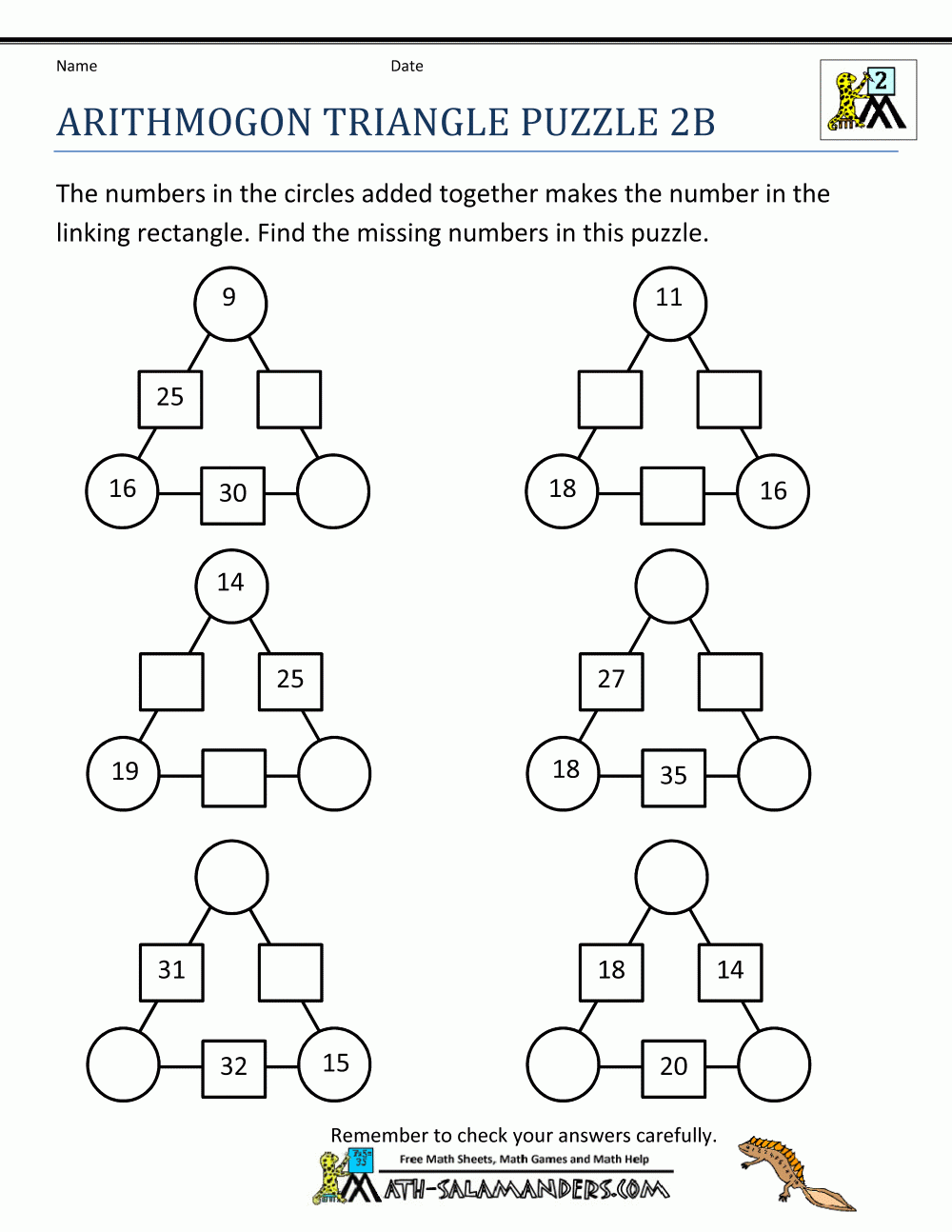 Printable number puzzles arithmogon triangle puzzle 2b gif 1000 1294 