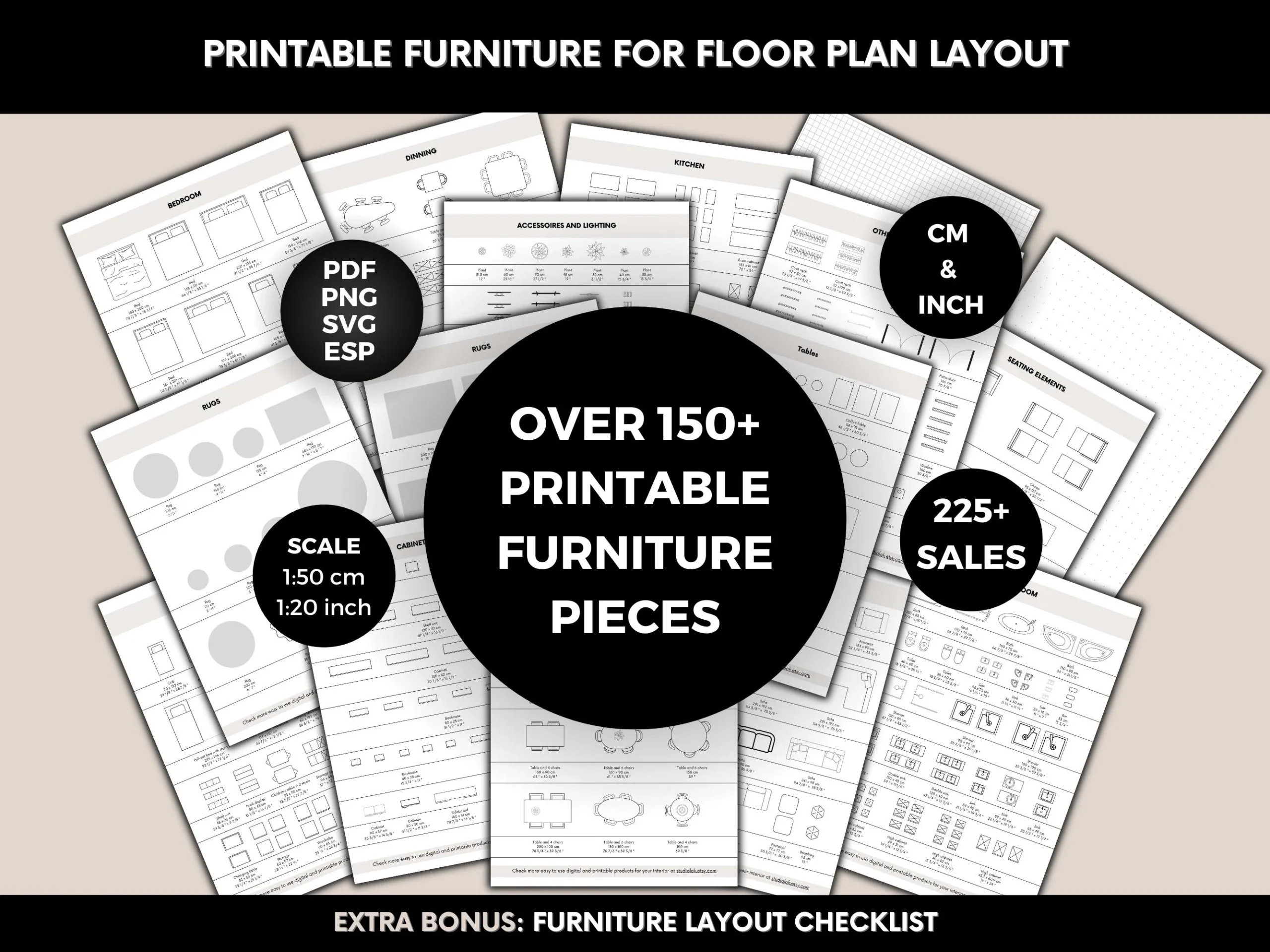 Printable Scale Furniture Templates Interior Design 1 50 Scale DIY 