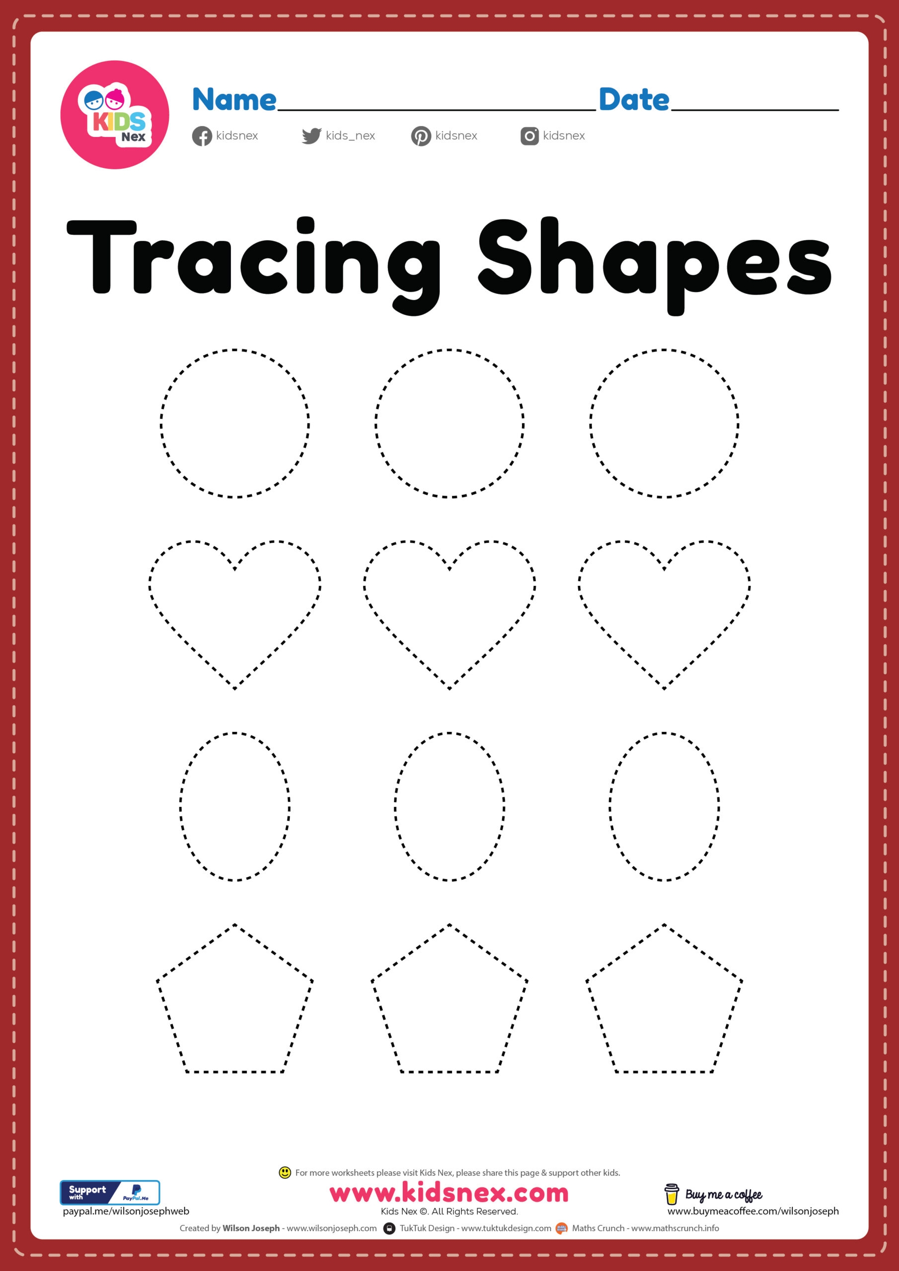 Kindergarten Math Worksheets Printable Shapes