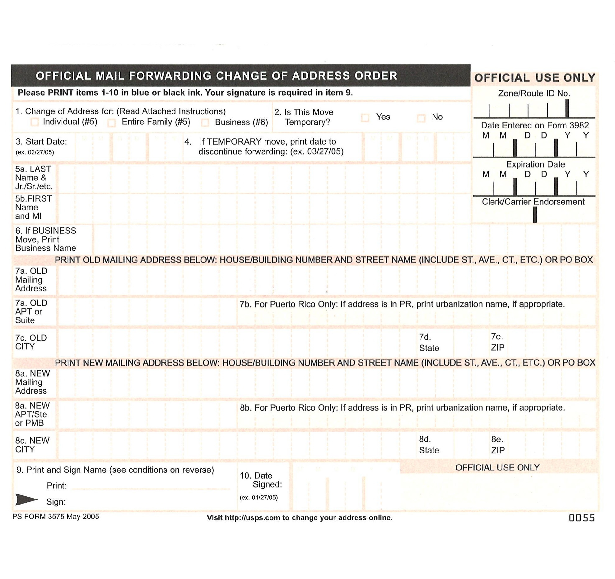 Ps Form 3575 Printable