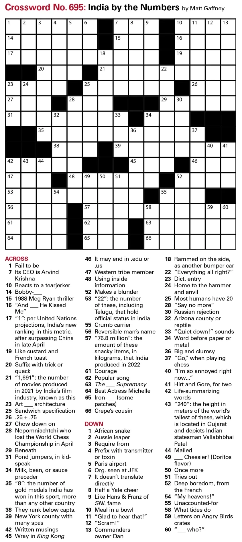 Puzzles Printable Crossword Issue May 12 2023