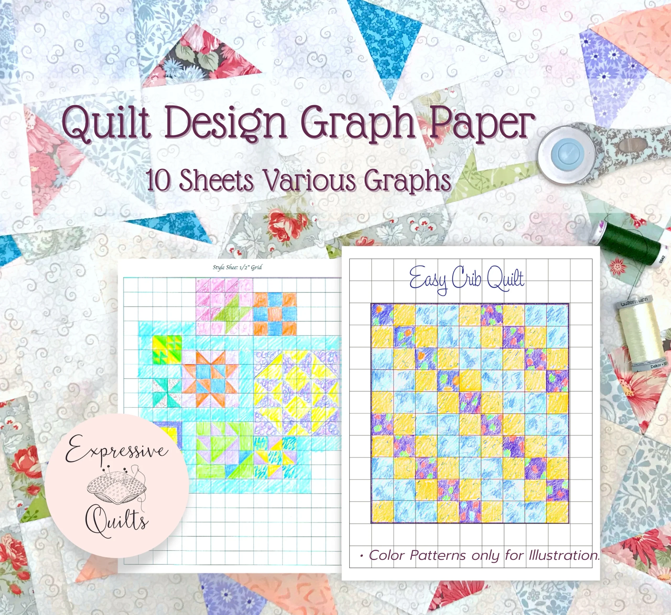 Quilter s Design Graph Paper 10 Printable Grids PDF Download Etsy