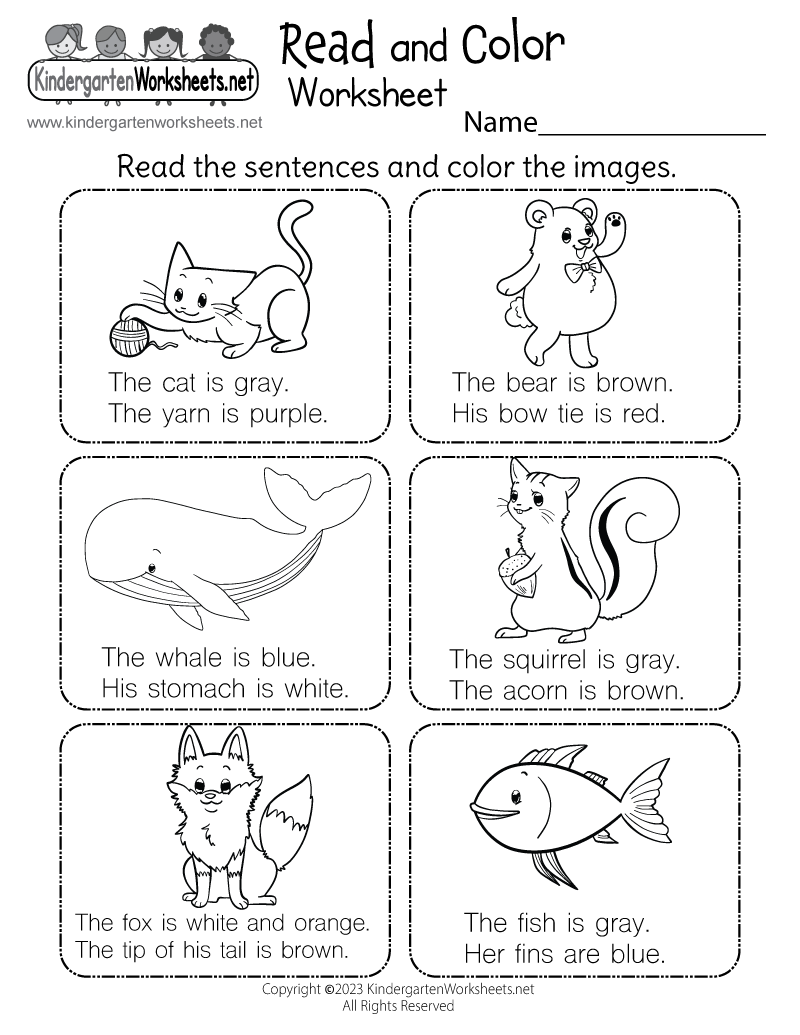 Printable Fun Worksheets For Kindergarten