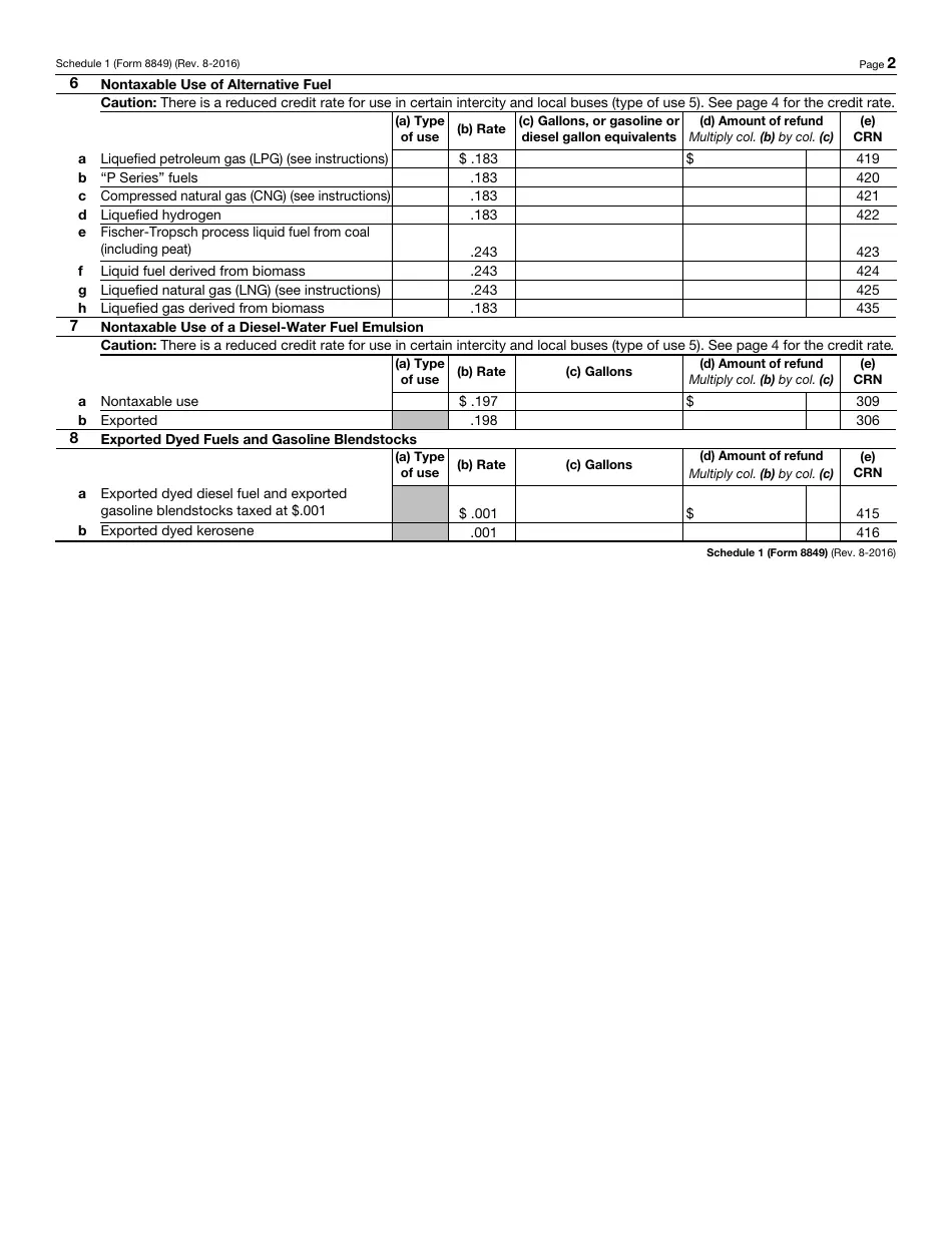 Irs Form 8849 Schedule 1