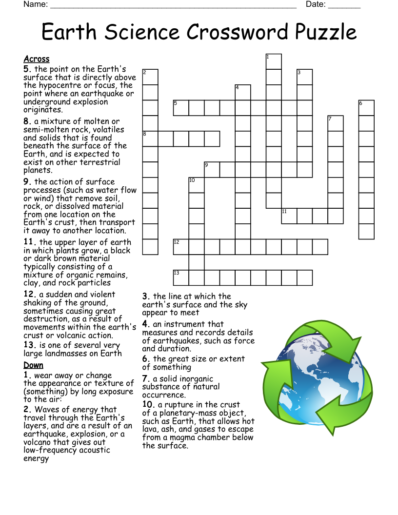 Free Printable Crossword Puzzles Biology