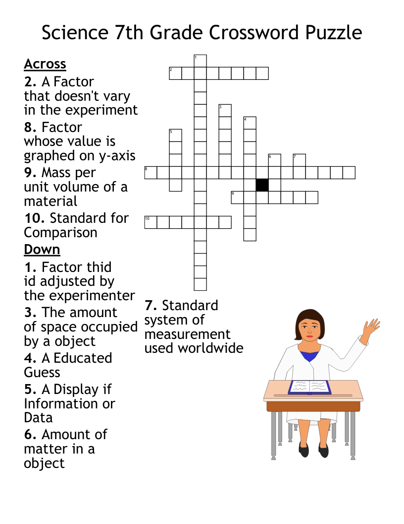 Free Science Crossword Puzzles Printable