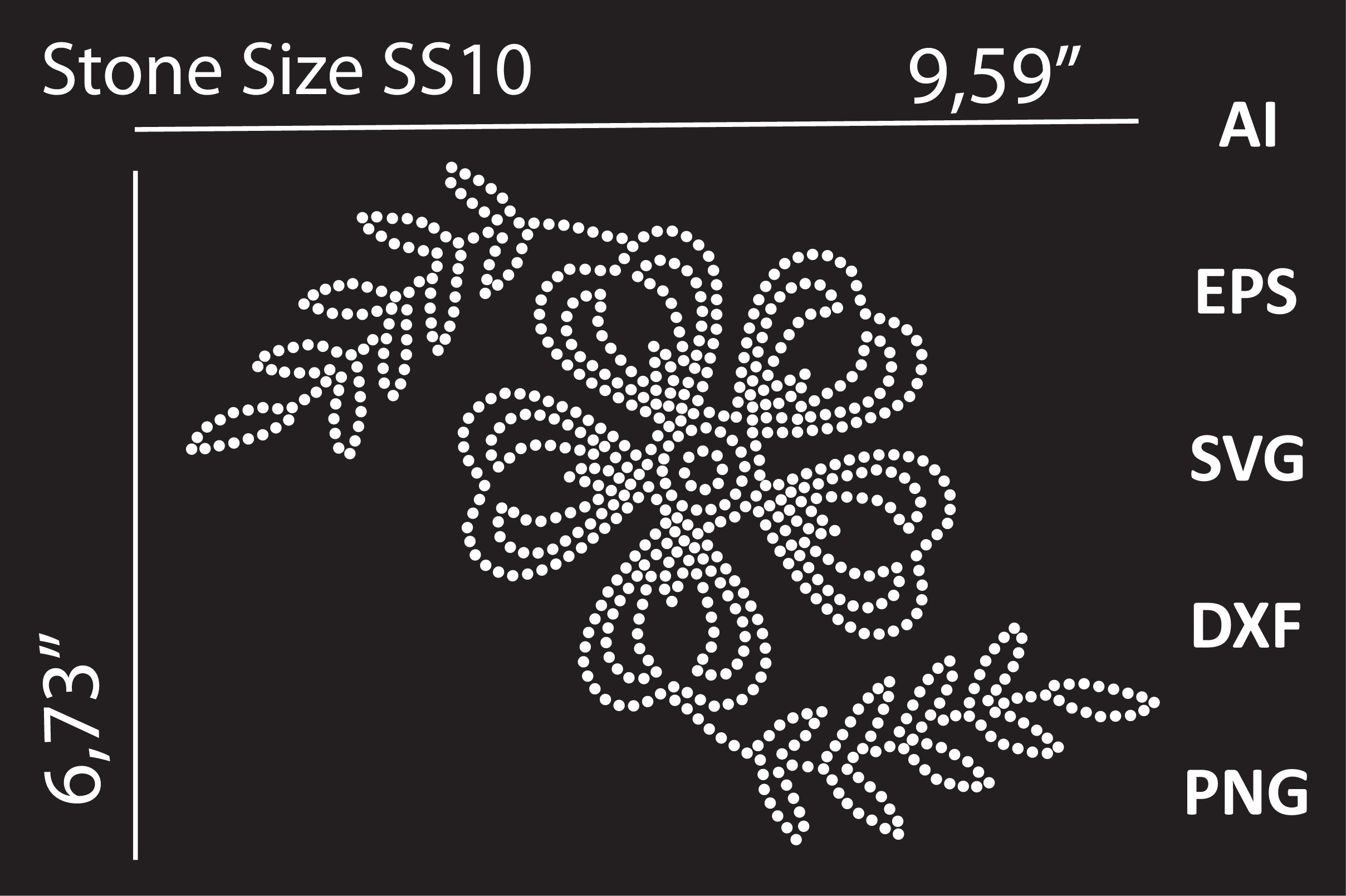 SIMPLE FLOWER RHINESTONE TEMPLATE DESIG Grafik Von SR KDP 