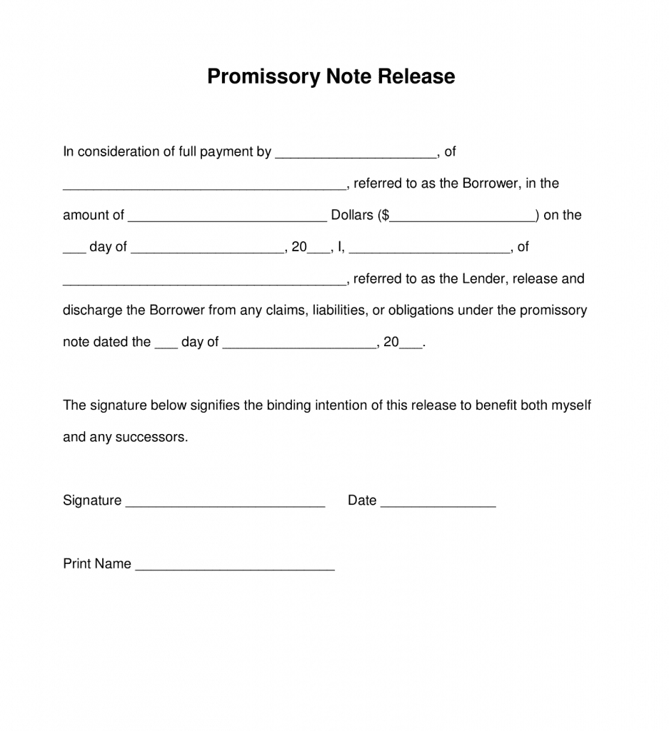 Simple Promissory Note Template Free Download Fill