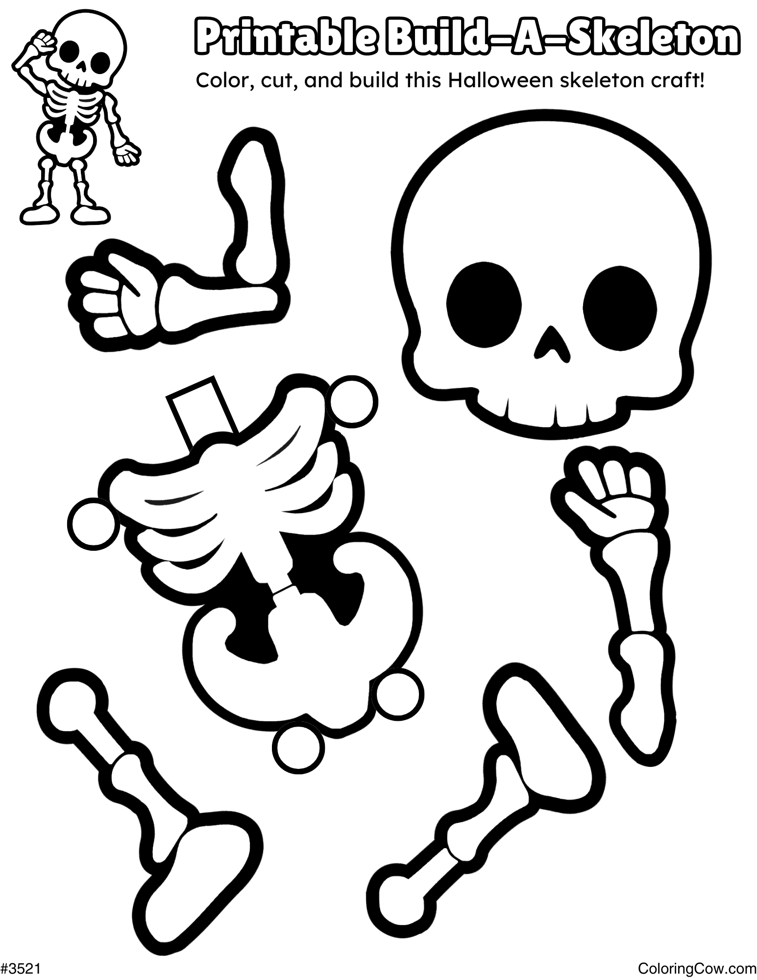 Skeleton Printable For Kids
