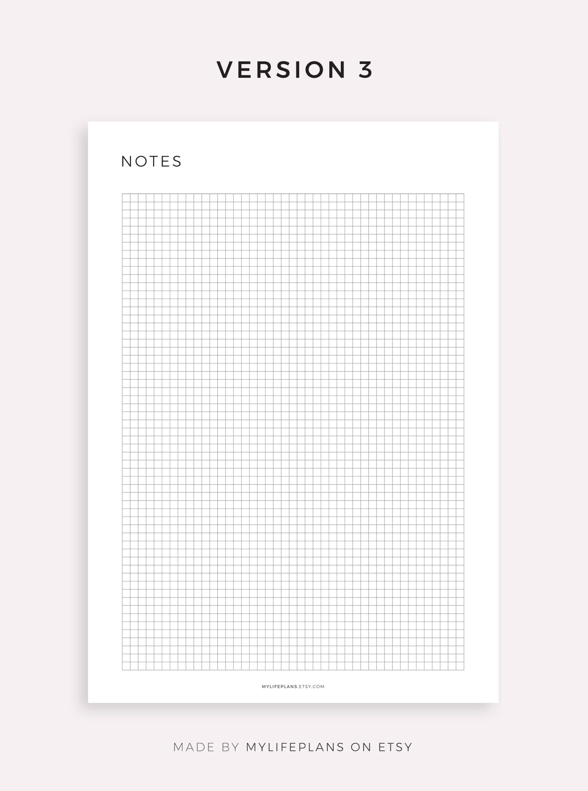 Small Grid Paper Printable Squared Paper Planner Inserts A4 a5 