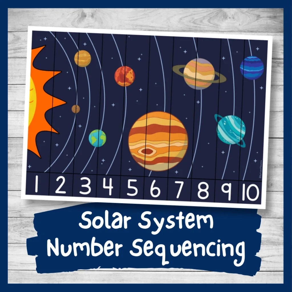 Solar System Number Sequencing Puzzle Printable PDF Nurtured 
