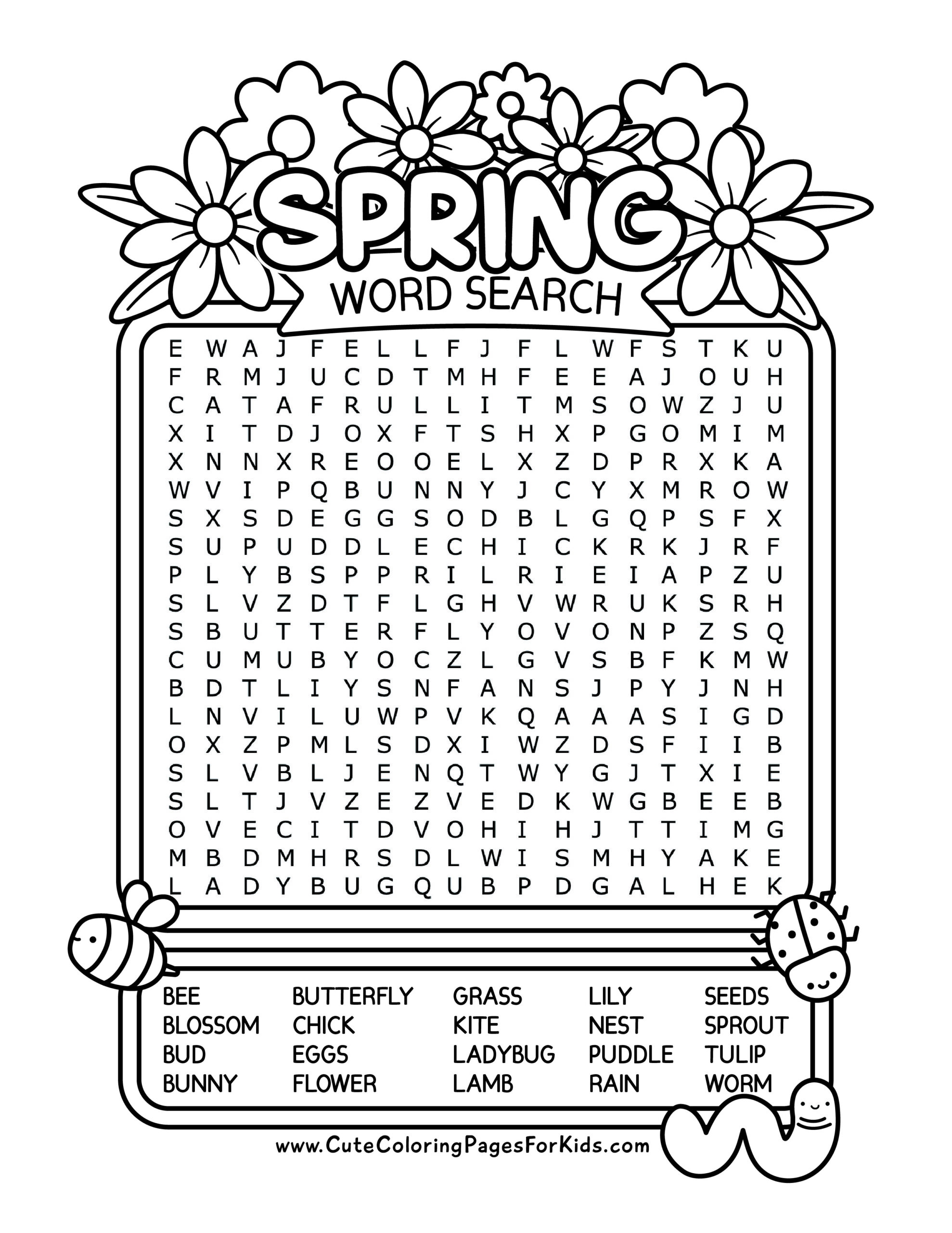 Spring Puzzles Printable Worksheets Library
