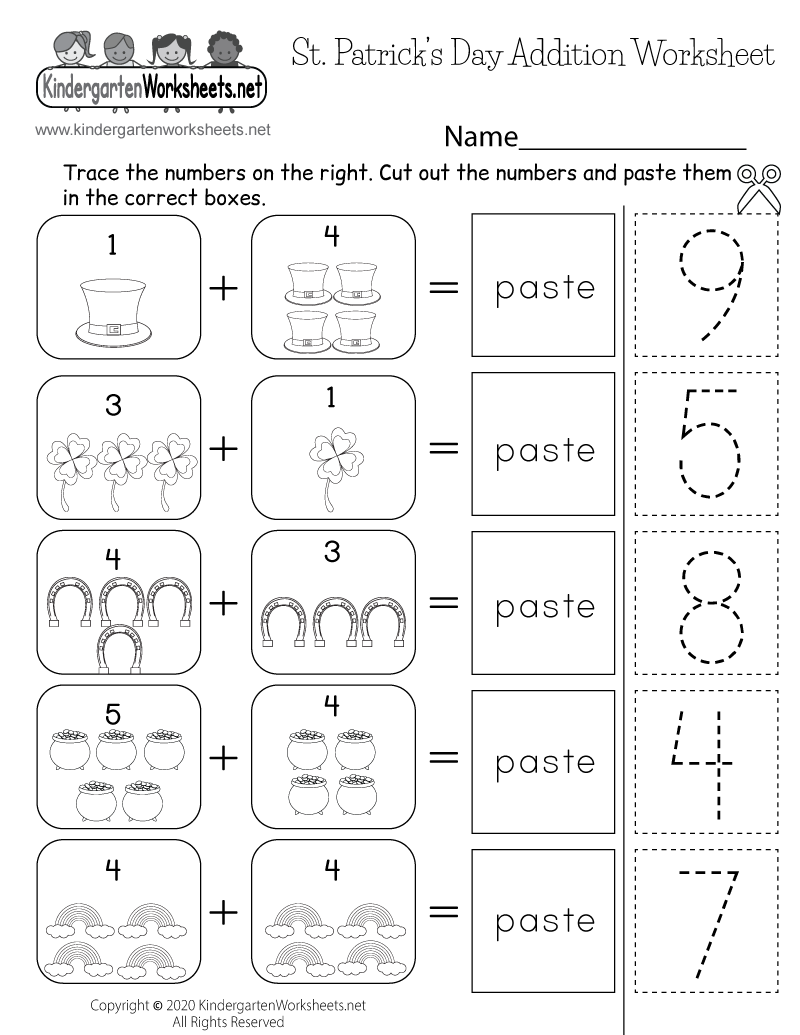 Free Printable Addition For Kindergarten Worksheets