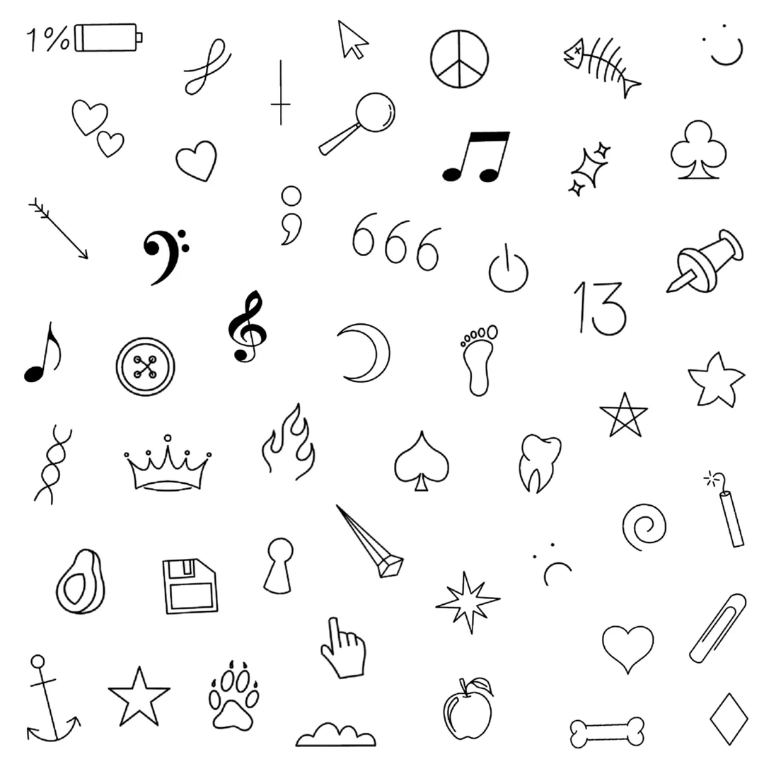 Stencils Tiny Tattoo Designs Ready to use Easy to apply 