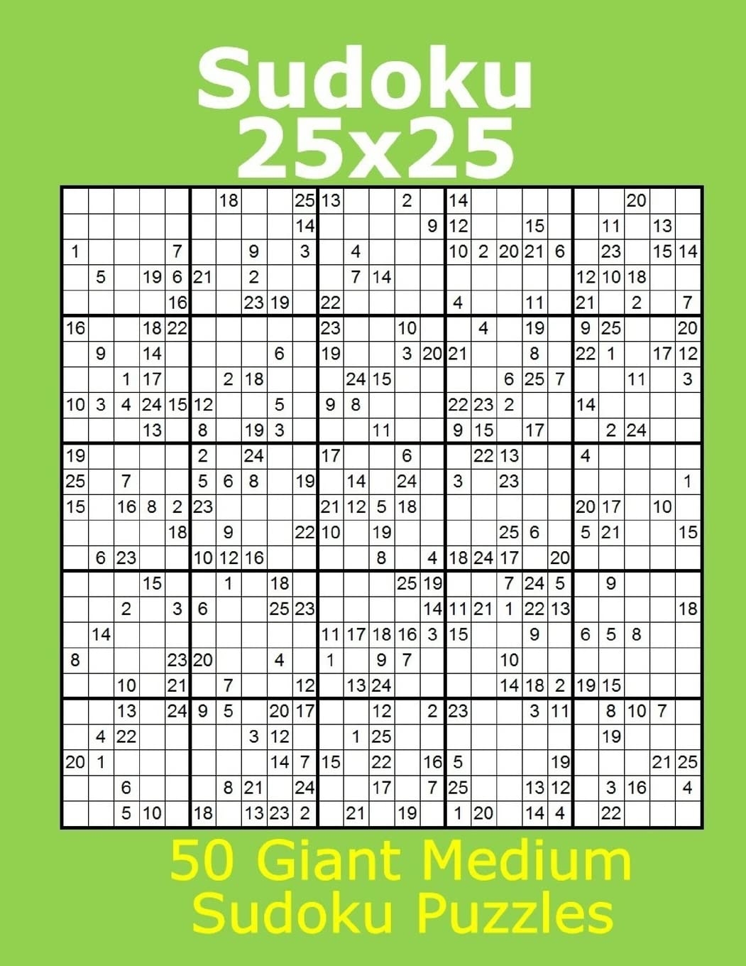 Sudoku Puzzles 25x25 Printables