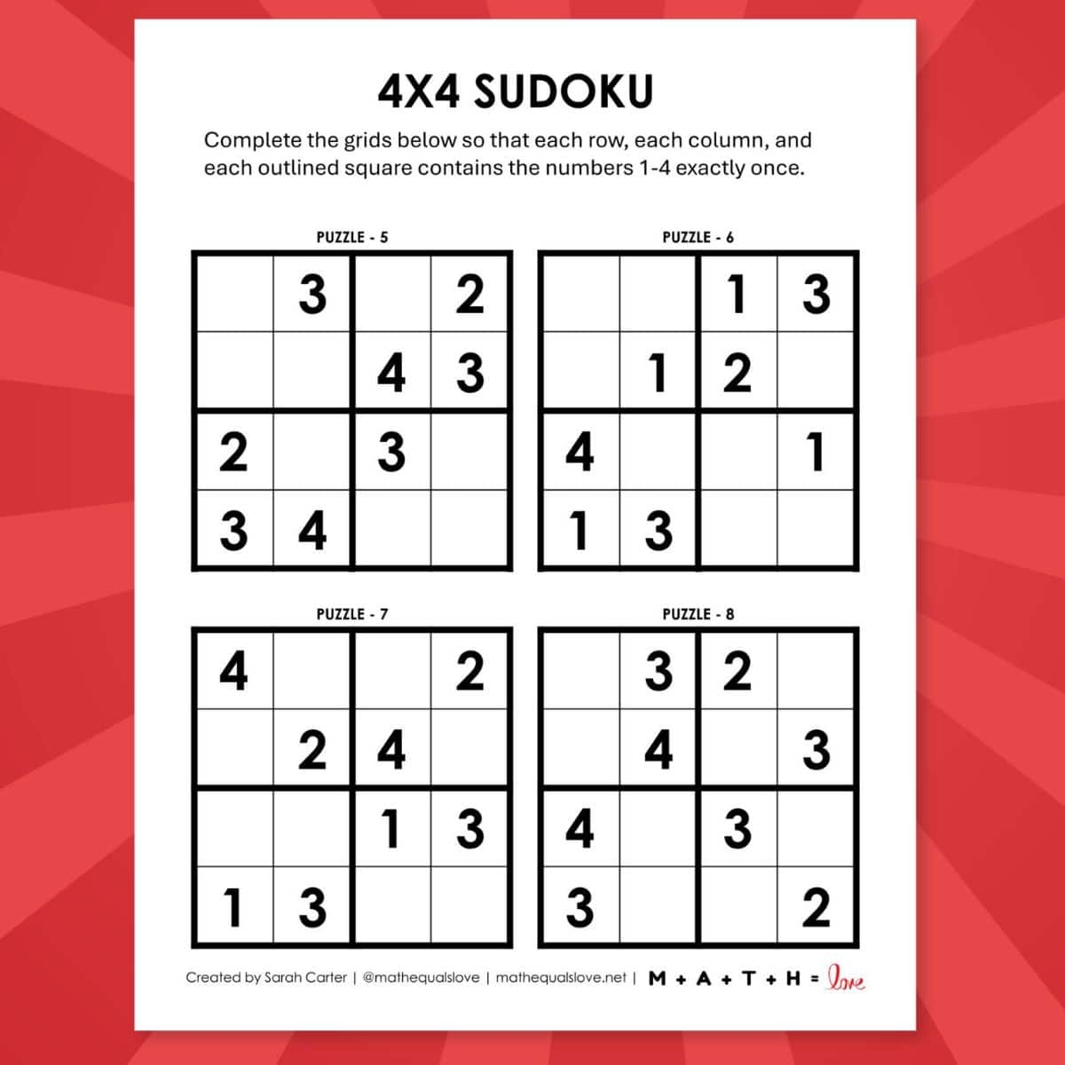 Sudoku Printable Puzzles With Answers