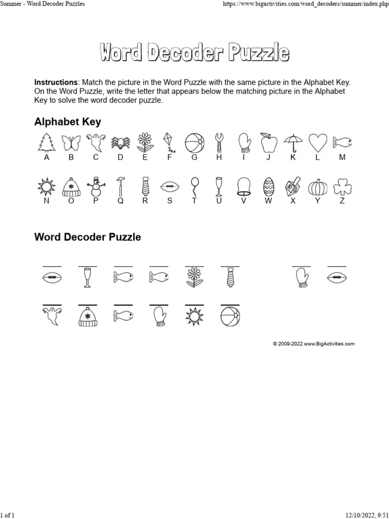 Summer Word Decoder For Kids PDF