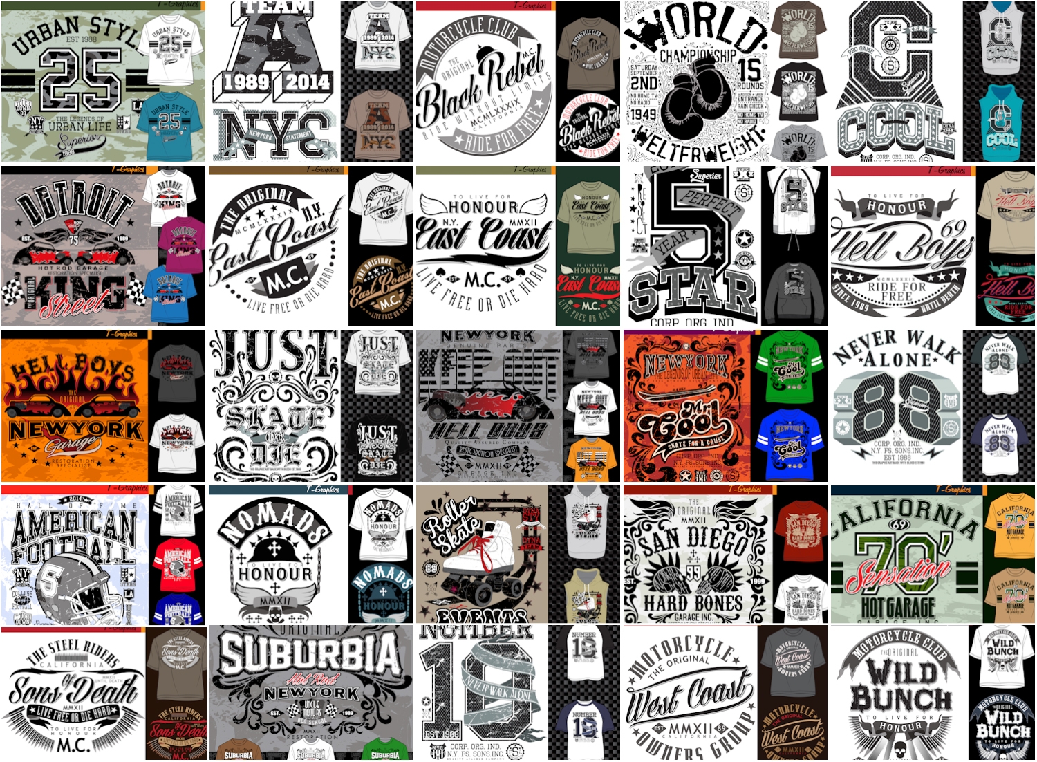 T shirts Templates Set 2 Vector Free Download VectorPicFree
