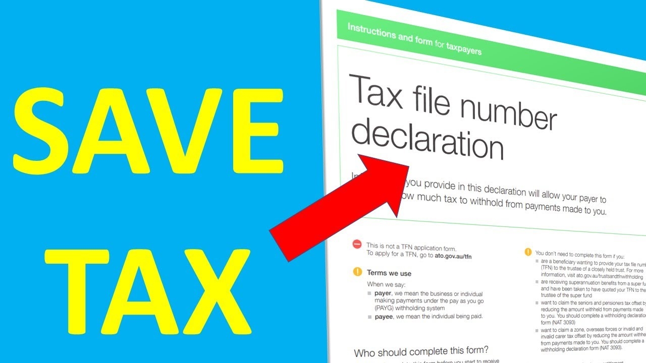 Tax File Number Declaration Form Nat 3092