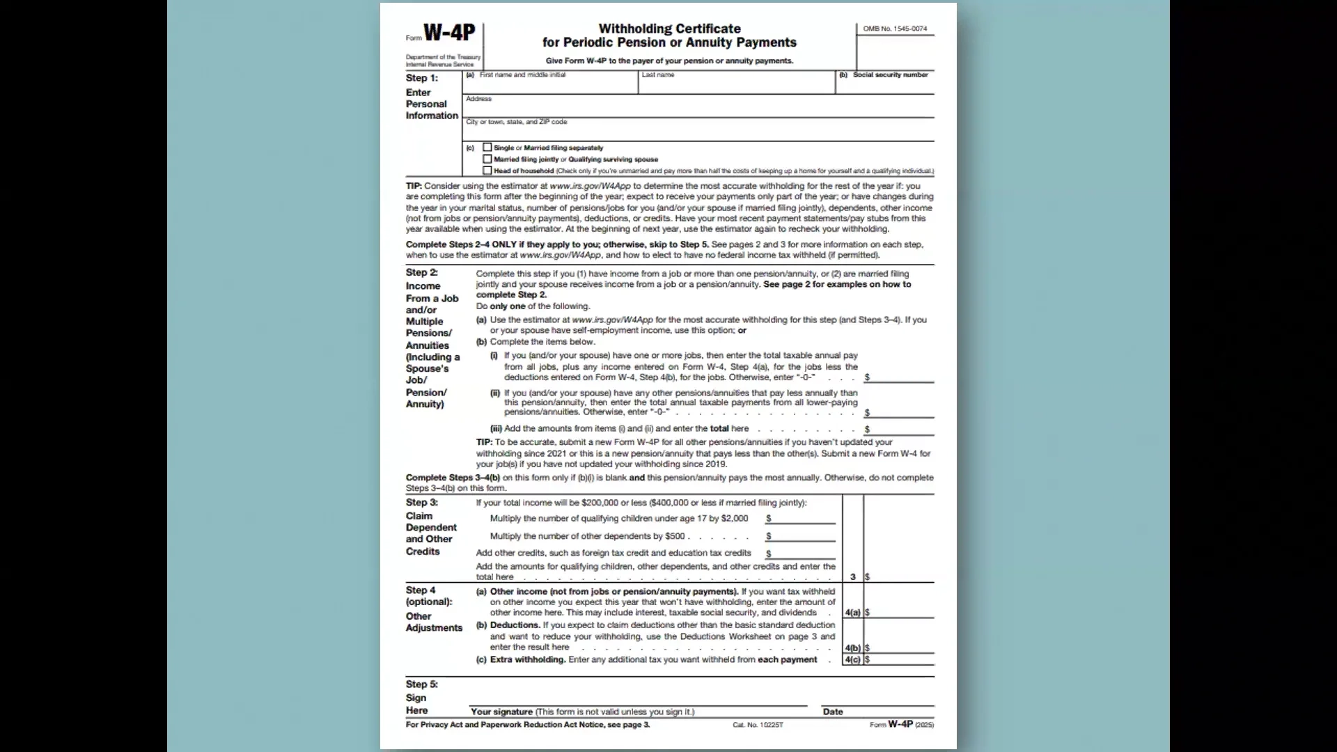 Irs Form W4p
