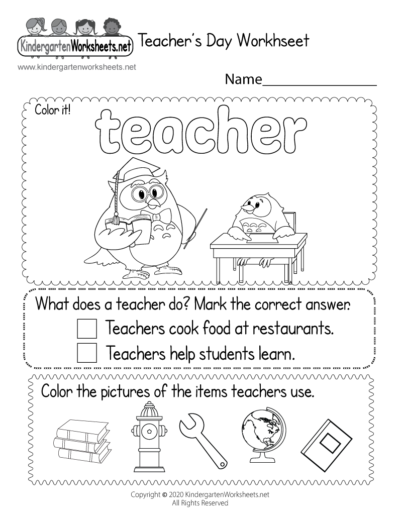 Teacher s Day Worksheet Free Printable Digital amp PDF