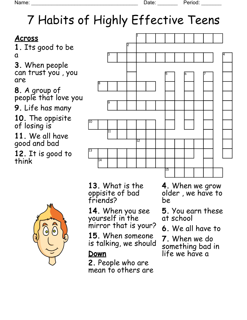 Crossword Puzzles For Teens Printable