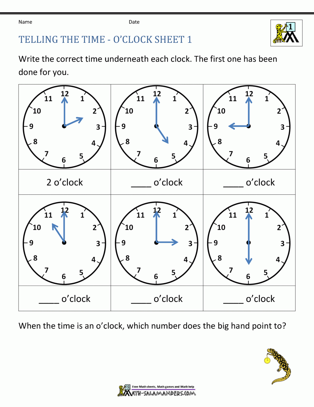 telling time worksheets o clock and half past