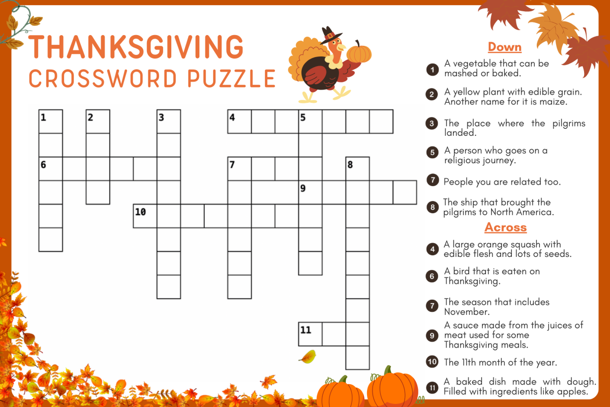 Thanksgiving Printable Crossword Puzzle