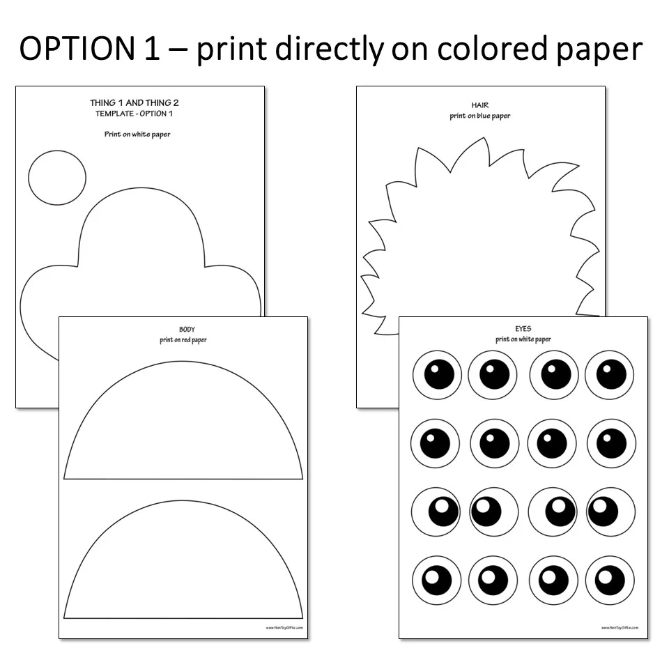 Thing 1 And Thing 2 Printable Template