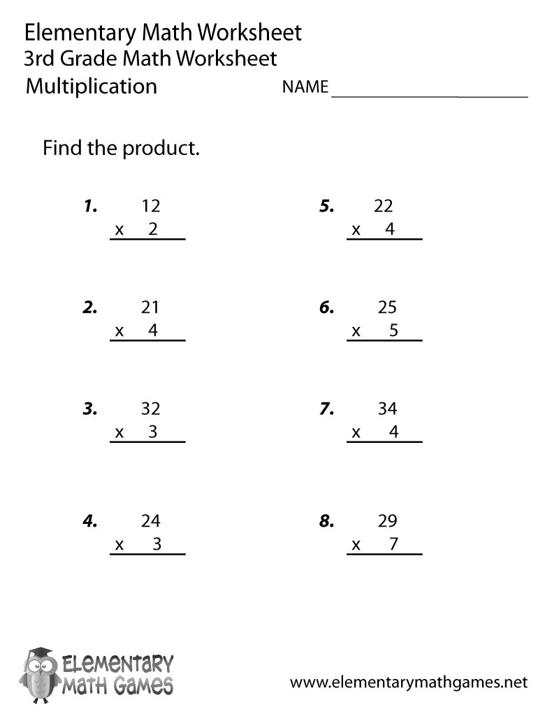 Math Worksheets Printable 3rd Grade