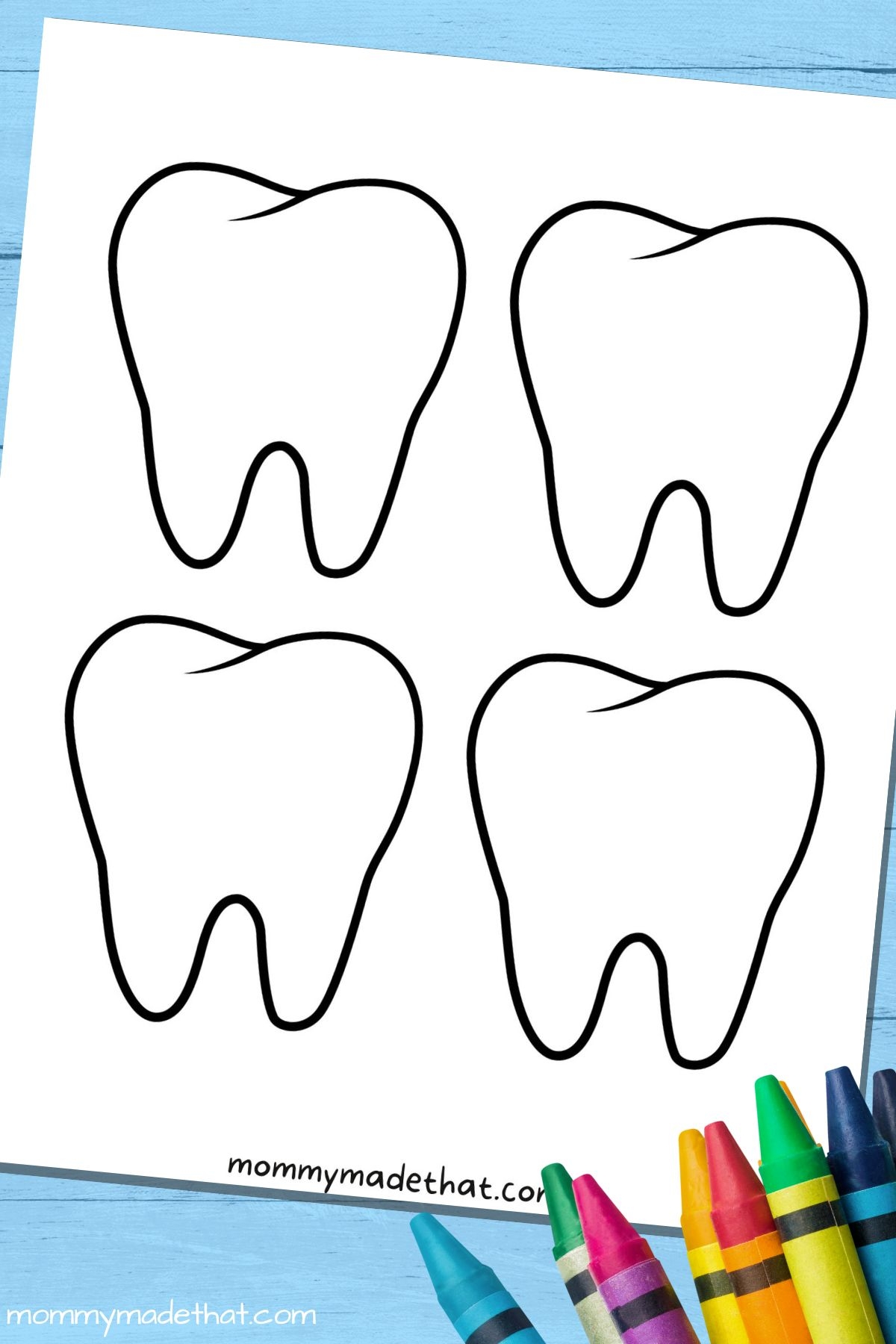 tooth templates free printable outlines