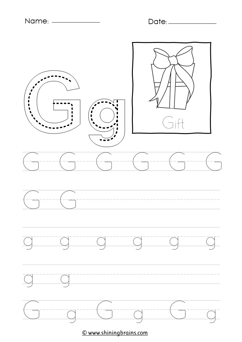 The Letter G Worksheets