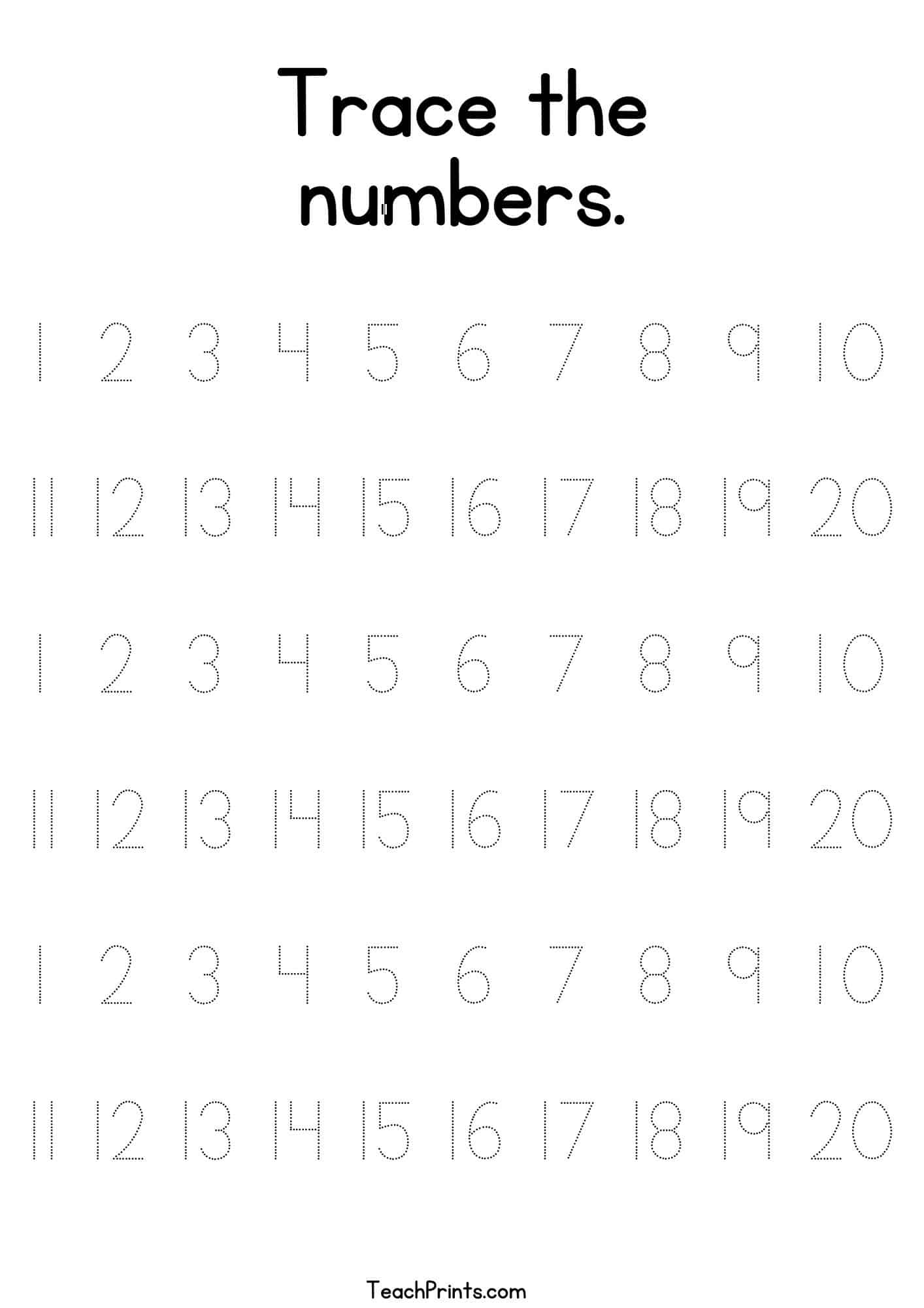 Numbers Worksheet Printable