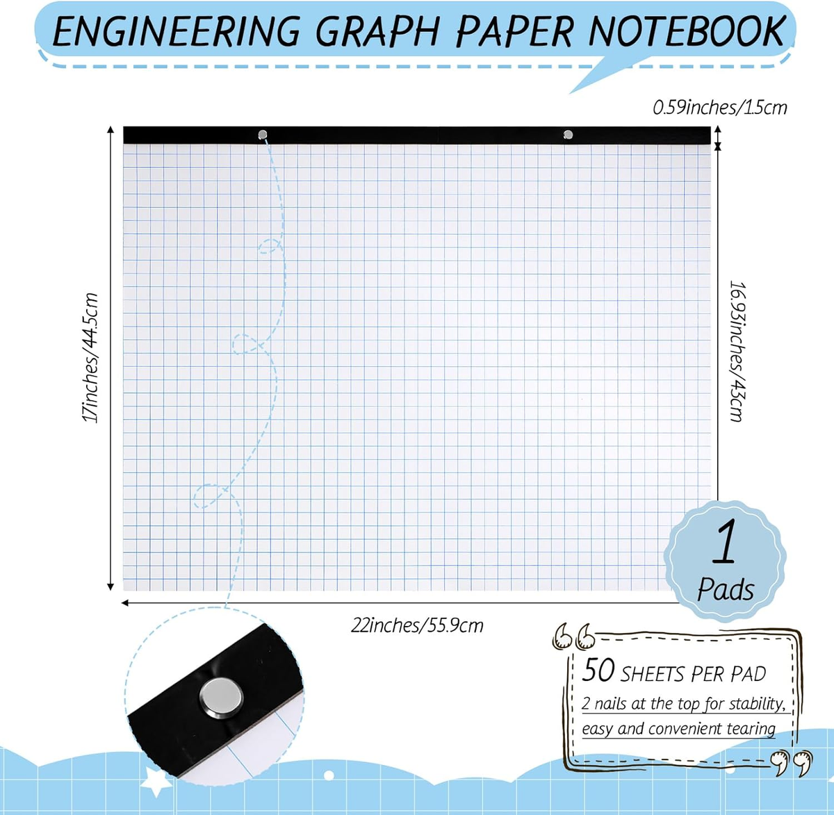 Tracing Paper Large Graph Paper 22 X 17 100 Sheets 200 