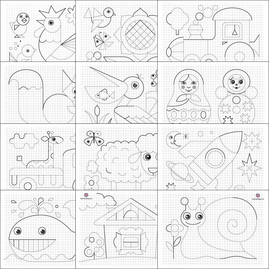 Printable Tracing Drawing Worksheets