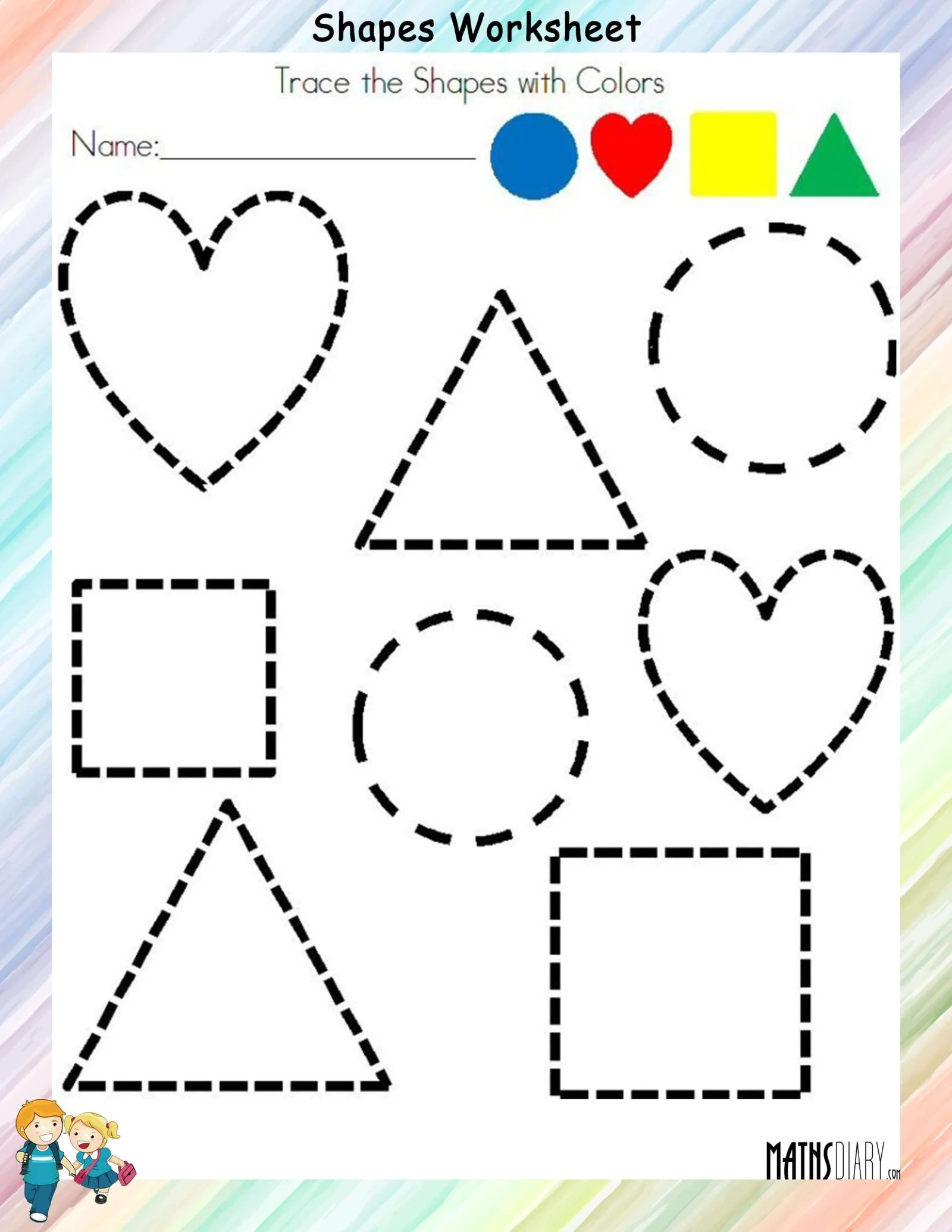 Shape Tracing Worksheets Printable