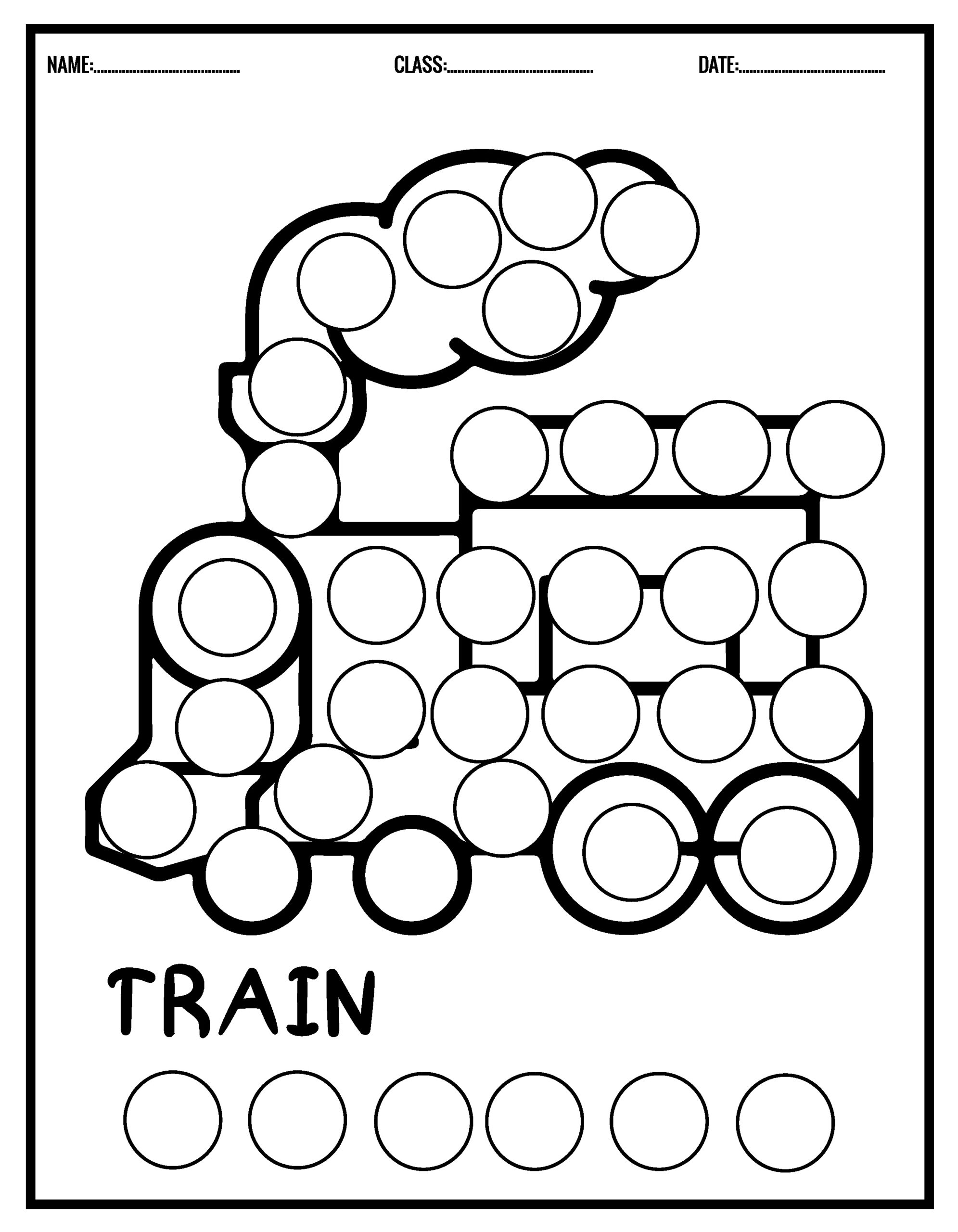 Transportation Vehicles Activities Bingo Daubers Dot Markers 
