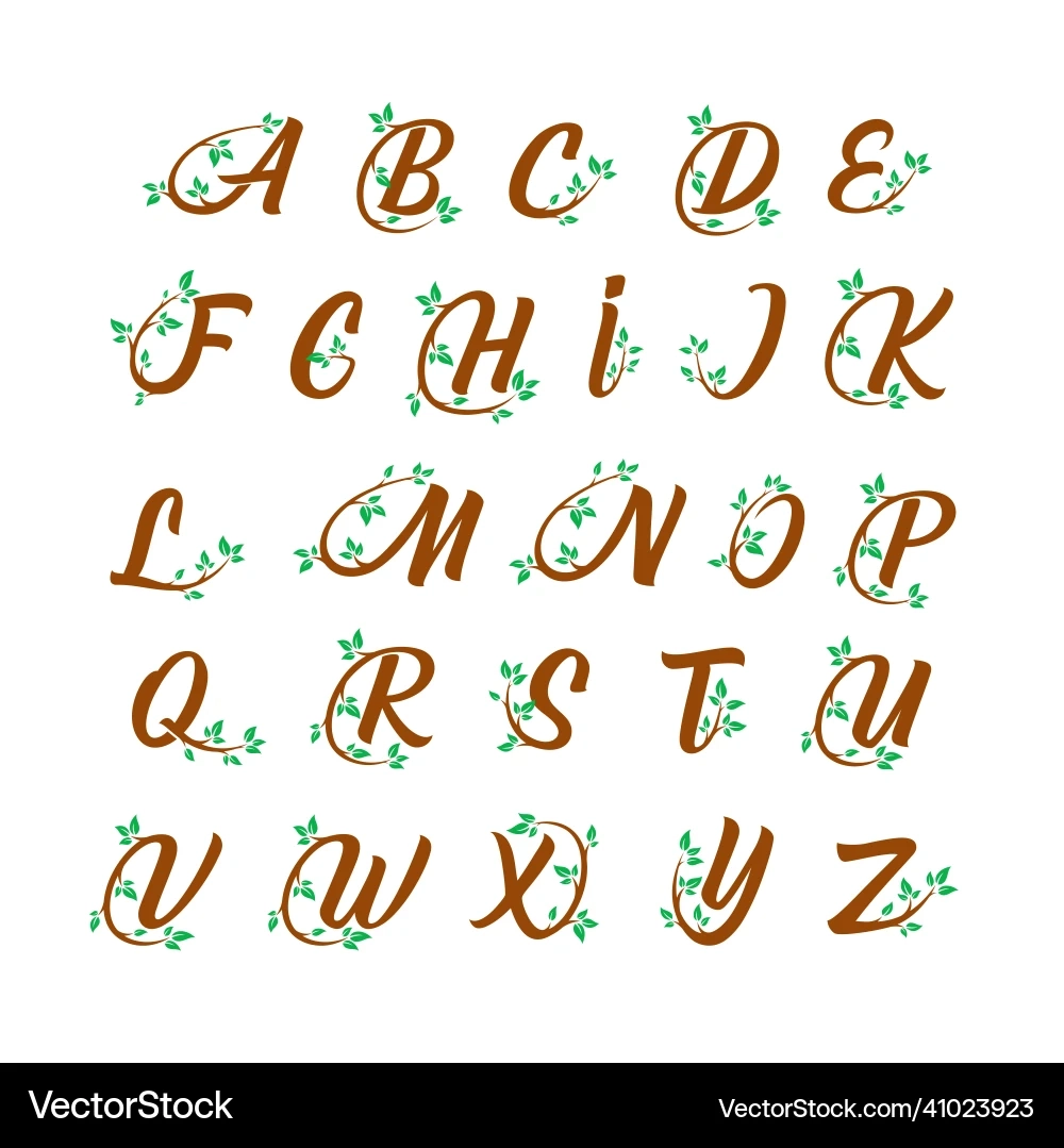 Tree Alphabet Concept Design Letters From A To Z Royalty Free 