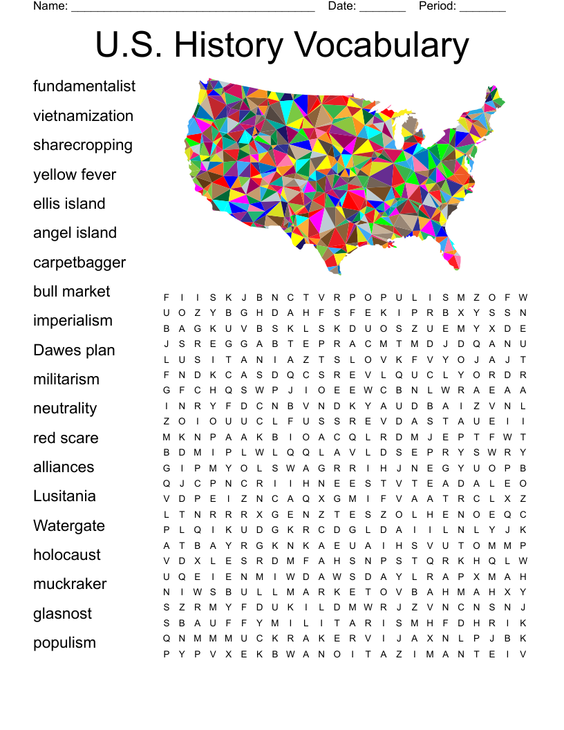 Free Printable Crossword Puzzles Usa History